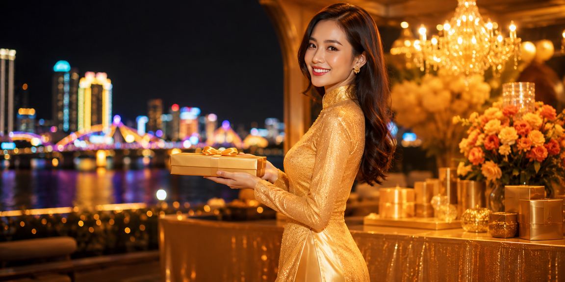 Không gian VIP tại Đà Nẵng với áo dài Việt Nam truyền thống