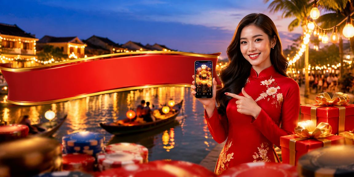 Không gian casino VIP tại Hội An với áo dài truyền thống